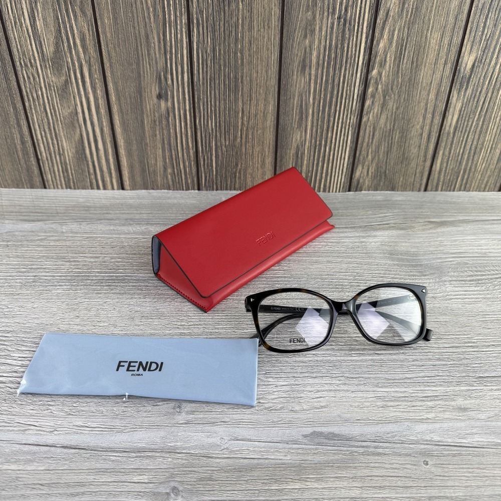 Fendi FF 0414 086 Womens Havana Eyeglasses Frames 53-17-140 Made in Italy